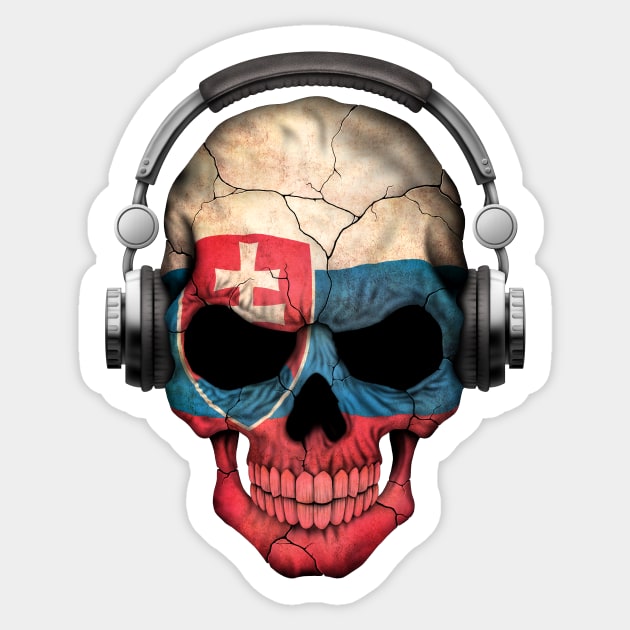 Dark Skull Deejay with Slovakian Flag Sticker by jeffbartels